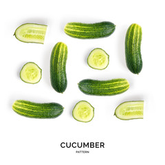 Seamless pattern with red cucumber. Vegetables abstract background. Cucumber
