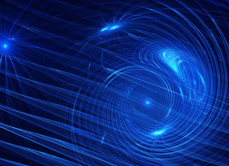 Dynamic curves ands blur pattern. Fractal graphics. Science and technology concept.