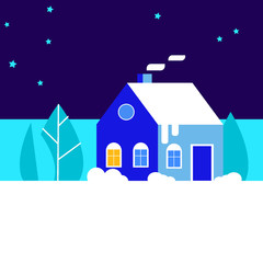 Naklejka premium house in winter