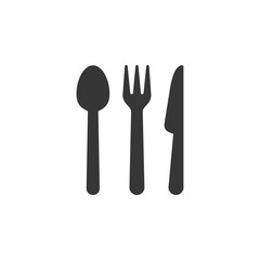 Spoon, Knife, And Fork Icon Vector Illustration