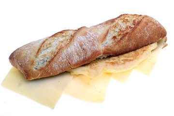 Cheese omelet sandwich for lunch white