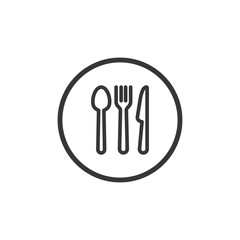 Spoon, Knife, And Fork Icon Vector Illustration