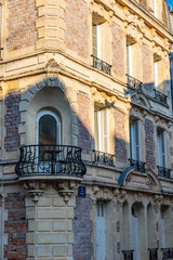 Old building with  balcony in Caen, Normandy, France