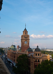 Fototapeta na wymiar Flinders street station in Melbourne sunny day