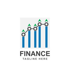Financial And Accounting Logo Design. Symbol and icon of growth progress in market graph concept. Vector can use for brand company, sign statistic profit business, report global invest industry