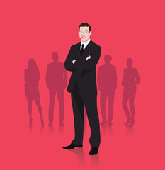 Business man arms folded