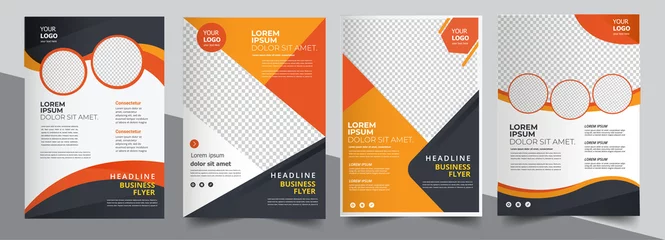 Fotobehang Brochure design, cover modern layout, annual report, poster, flyer in A4 with colorful triangles © CWDesign