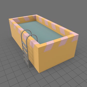Swimming pool with handrail