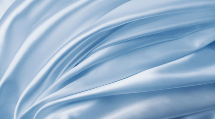 Blue silky fabric texture