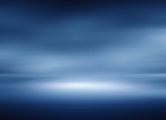 Blue dark rays light gradient empty studio room backdrop wallpaper abstract background blurred. use for showcase or product your. copy space for text