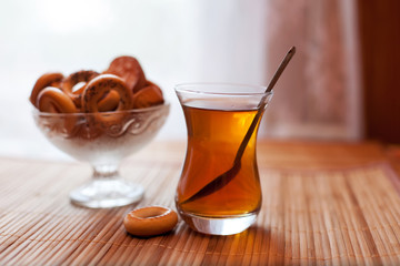 Turkish glass with black tea