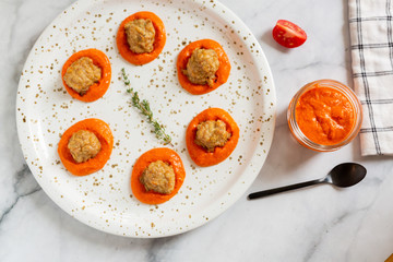 Spaghetti and Meatballs with Romesco Sauce