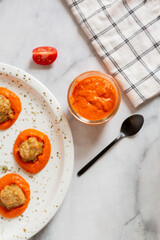 Spaghetti and Meatballs with Romesco Sauce