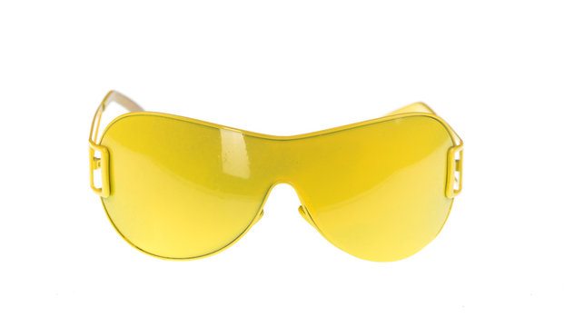 Yellow Sunglasses Isolated On White Background