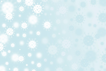 Background with the design of a virus spreading over a blue gradient. Concepts, medical genetics, microorganisms