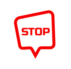stop sign on white background. Vector icon.