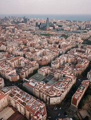 Obraz premium Barcelona street aerial view with beautiful patterns 