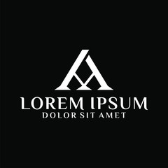 Initial letter A logo template with vintage font illustration in flat design monogram symbol