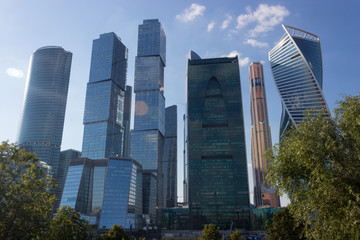 Fototapeta na wymiar modern skyscrapers of Moscow city