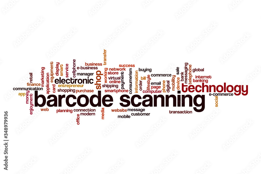 Sticker Barcode scanning cloud concept