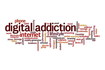 Digital addiction cloud concept