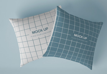 Two Square Pillow Mockup
