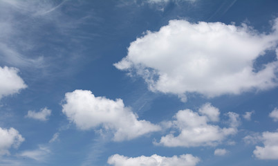 blue sky with white clouds, abstract background