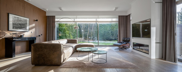 Panorama of luxury living room