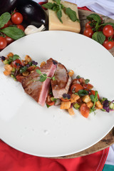 Tuna and vegetables. Traditional Italian dish ideal for lunch or dinner. Seafood prepared