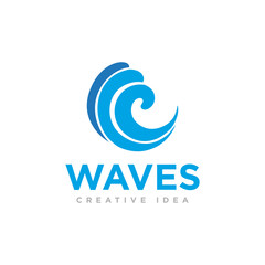 Waves Logo Icon Design Vector