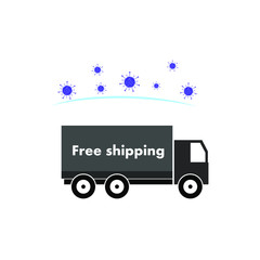 Delivery truck icon on white background. Business, courier service, vector illustration
