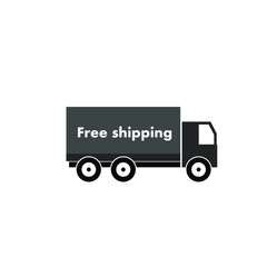 Delivery truck icon with inscription on white background.Business, courier service, vector illustration
