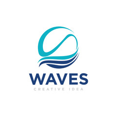 Waves Logo Icon Design Vector