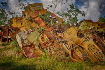 Russian abandoned vehicles.
