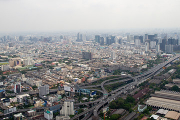 Fototapeta na wymiar aerial view of bangkok city