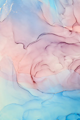 Fluid Art . Abstract colorful background, wallpaper. Mixing acrylic paints. Modern art. Marble texture. Alcohol ink colors  translucent