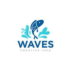 Fototapeta premium Waves Logo Icon Design Vector