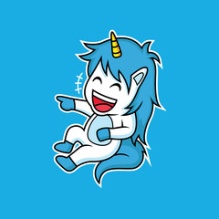 Unicorn's expression was laughing happily