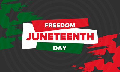 Fototapeta na wymiar Juneteenth Independence Day. Freedom or Emancipation day. Annual american holiday, celebrated in June 19. African-American history and heritage. Poster, greeting card, banner and background. Vector