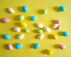 Fototapeta na wymiar yellow and blue candy background