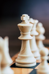 Pièces de jeu d'échecs roi blanc - Jeu  de stratégie en bois
