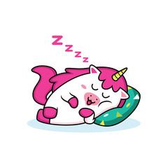 sleeping unicorn cartoon © Hadi
