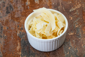 Coconut dry chips in the bowl