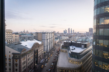 Obraz premium Beautiful day view of the Central part of Moscow. Near Belorusskaya metro station