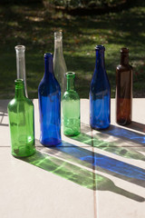 bottles on sun light