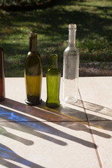bottles on sun light