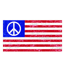 Grunge USA Peace Sign Flag