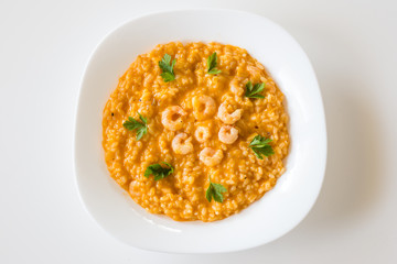 Risotto witn wine and shrimps