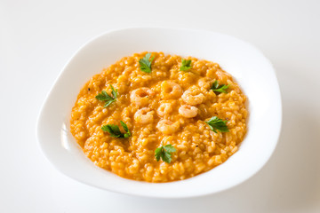 Risotto witn wine and shrimps