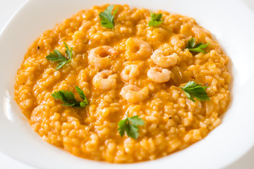 Risotto witn wine and shrimps